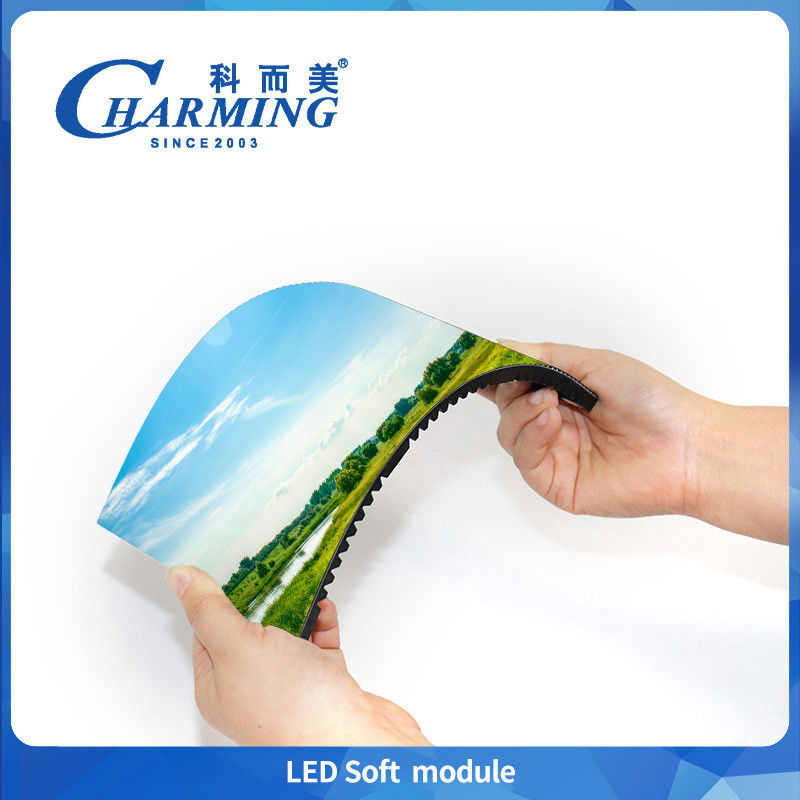 P1.86-P4 Low Power And Low Heat 7680Hz Indoor Soft Module Can Support Cylindrical Curved Shaped Screen Untuk Mal Perbelanjaan Hotel Restoran