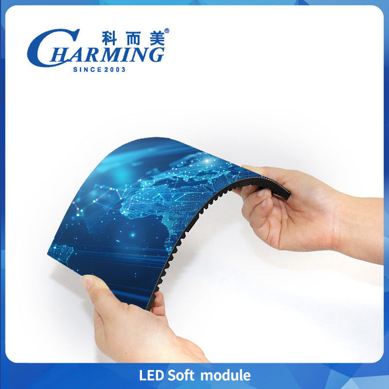 Pesona P1.86/P2/P2.5/P3/P3.076/P4 Tingkat Pembaharuan Tinggi Indoor LED Display Soft Magnetic Modules Support Spiral & Wave & Ribbon Screen