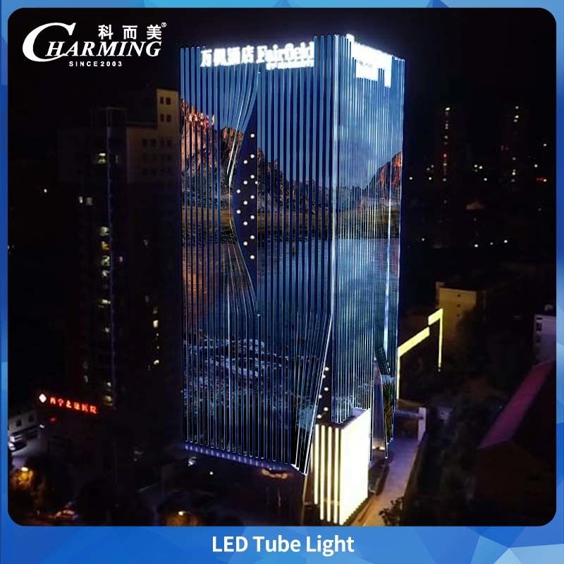 Lampu Tabung LED PC Cover SMD5050 IP65 Untuk Iklan Bangunan Luar Ruangan yang Besar