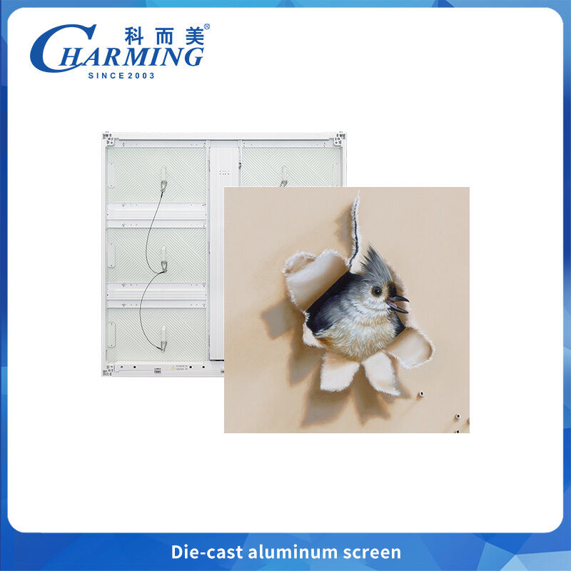 Layar LED luar P6 Ringan dan ringan untuk iklan dengan tulang rusuk dissipation panas arc sudut splicing