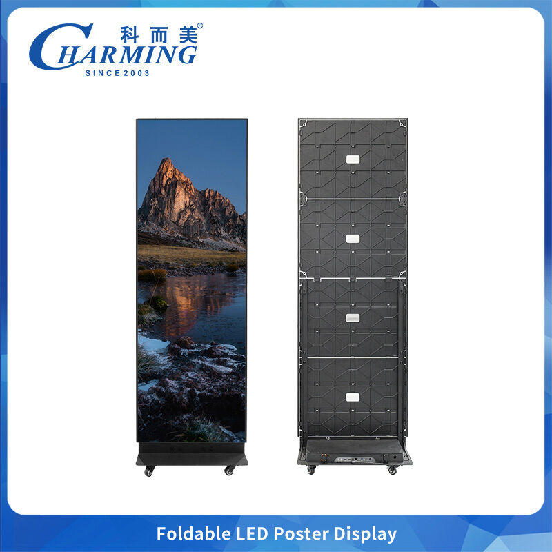 Full Color Indoor Pantalla LED Digital Signage P1.86 P2 P2.22 P2.5 Lantai Berdiri Lipat Led Poster Display