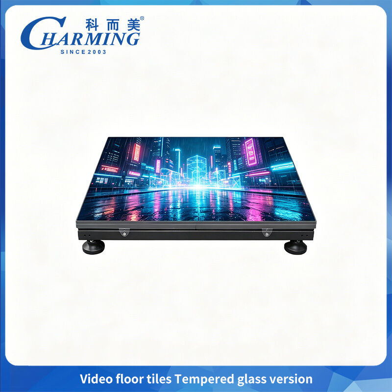 500x1000mm Kinerja Tinggi P3.91 LED Video Floor Tile / Tempered Glass Interactive Dance Floor