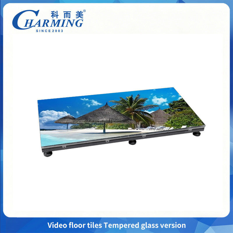 Lantai video LED kaca tempered dengan pitch piksel P3.91 7680Hz Tingkat penyegaran tinggi dan tahan air IP65 untuk acara klub malam