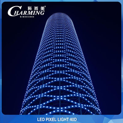 Lampu Piksel LED Bangunan Luar Ruangan DC24V 40D Kontrol SPI Tahan Lama