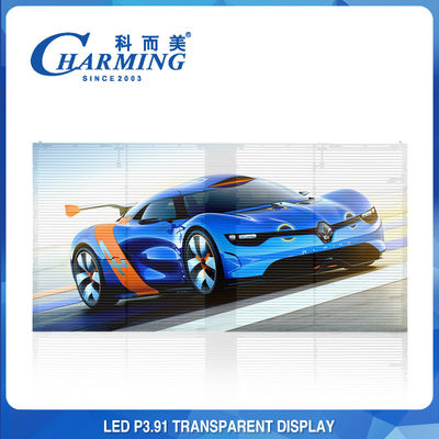 100x50CM Kaca Dinding Video LED Transparan Aluminium Pixel Pith P3.91MM
