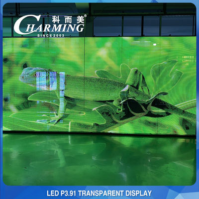 Indoor IP45 Club Sewa Dinding Video LED Transparan 3D P3.91 Praktis