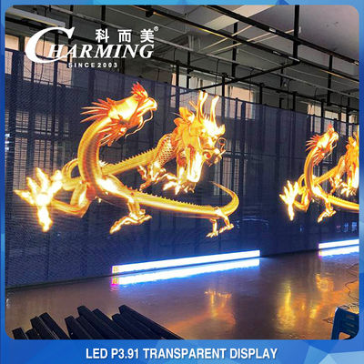 Layar LED Anti Tabrakan 230W Transparan, SMD2020 Lihat Melalui Panel LED