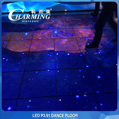 LED Lantai Jubin Panel Layar RGB Led Lantai Jubin Tampilan Layar Waterproof IP65 3840Hz Dukungan Weeding Dance Show