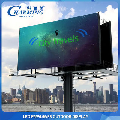 Antiwear IP65 Outdoor Video Wall, Tampilan Layar LED Untuk Periklanan Outdoor