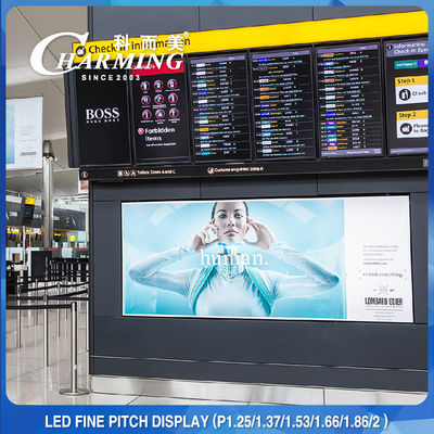 Periklanan Tampilan Dinding Video Dalam Ruangan 4K Diecast Aluminium P2.5 Mulus