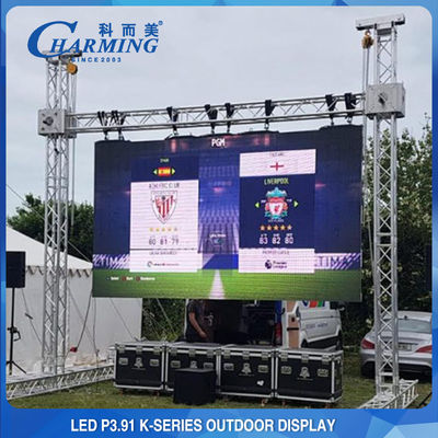Konser P3.91 Layar Dinding LED Luar Ruang IP65 256x128 Bentuk Melengkung