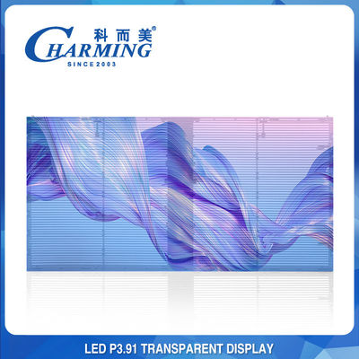 Waterproof 4K P3.91 Outdoor Clear Video Wall Led Tampilan Layar Kaca Transparan