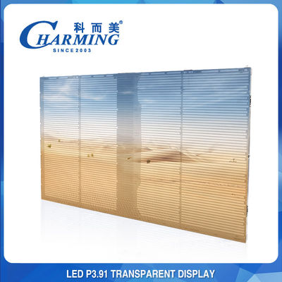 1920hz transparan LED video dinding LED Lihat Melalui Layar Tampilan Untuk Mall Iklan