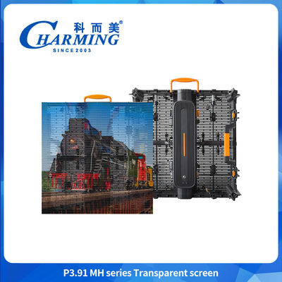 Seamless Splicing Transparan LED Video Wall Glass Display Cabinet Dengan Cahaya