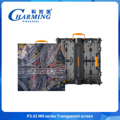 Super tipis Waterproof Transparan Screen P3.91MH Series Transparan Display LED Screen Windproof LED Kaca layar
