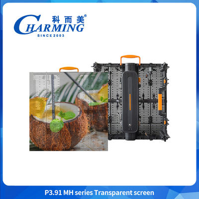 Berbagai metode pemasangan warna RGB P3.91MH Seri SMD1921 Layar transparan dengan kunci cepat