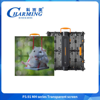 P3.91 Panel Led Net Windproof Multiscene 500*500mm Layar Iklan Transparan