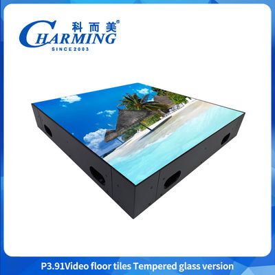 Pencahayaan Tinggi Kaca + Tutup Gob + Kerangka Besi Led Video Panel Pantalla Interaktif 3.91MM Outdoor Indoor Video Stage Screen Led Rgb Colorful Dance Floor