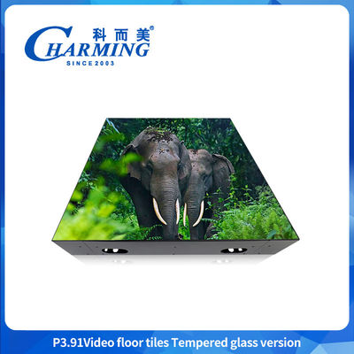 P3.91 LED video lantai ubin pemeliharaan mudah LED video display berwarna abu-abu tinggi kontras tinggi desain lantai layar ubin