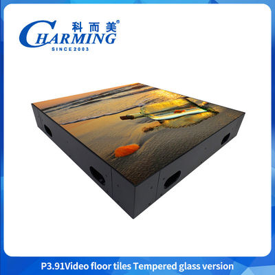 P3.91 Lantai Video LED Lantai Video Interaktif Bantalan beban berkinerja tinggi Layar Video LED Anti-slip