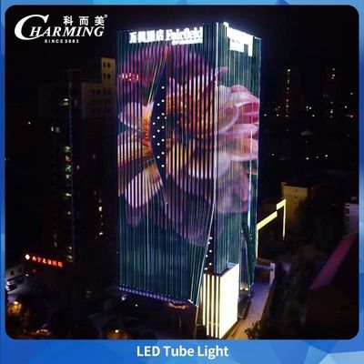 Lampu tabung paduan aluminium abu-abu dari produsen asli Charmingled dengan kontrol DMX dan IP66 untuk tempat bangunan dan jembatan luar ruangan