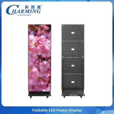 Layar Poster LED Lipat Indoor P1.86 P2 P2.5 600cd/m² 7680Hz Kabinet Aluminium Perawatan Depan