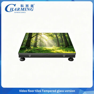 Bagian depan IP65 Perlindungan Tempered Glass Lantai Tari LED Pilih Foot Cup atau Track Mounting
